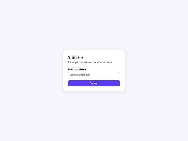 claude-opus-4-8 rendering of the Signup form with inline email validation benchmark - composite 100.0%