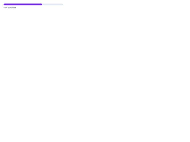 claude-opus-4-8 UI components output - Progress bar with an exact fill width and track tokens