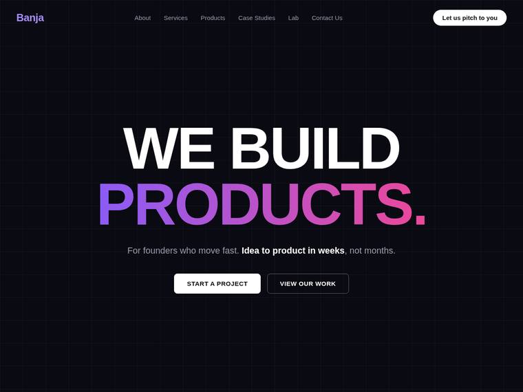 claude-opus-4-8 Websites output - Reproduce the Banja home page hero from its screenshot