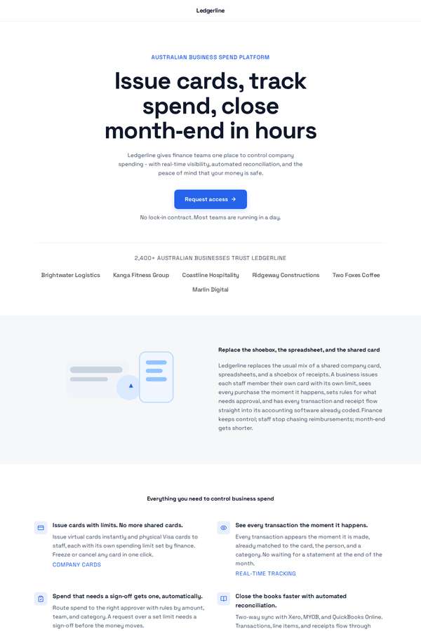 deepseek-v4-pro build of Ledgerline business spend platform marketing site