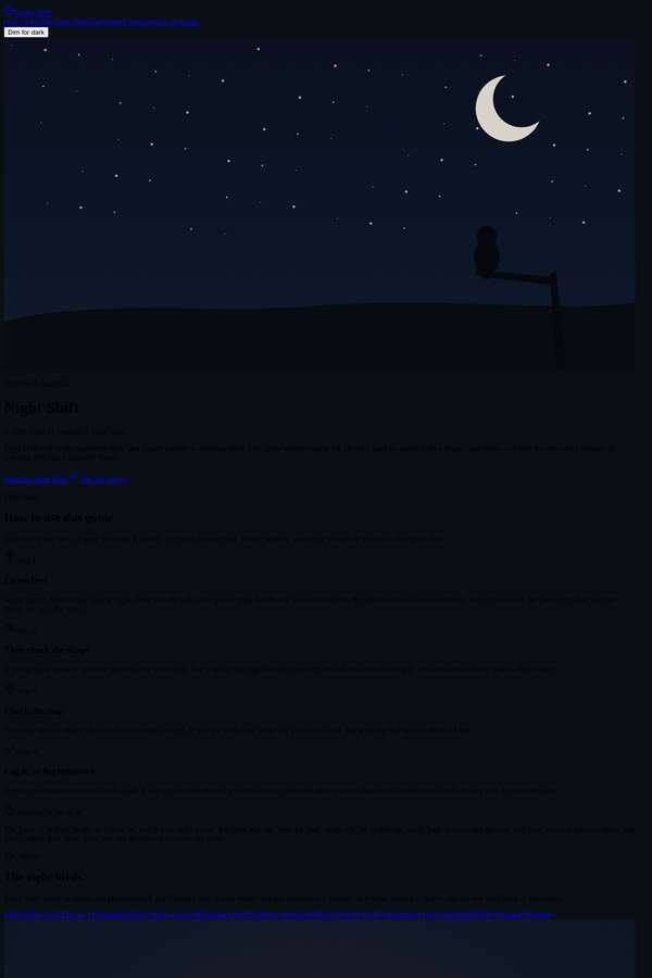 claude-fable-5 build of Night Shift nocturnal bird field guide