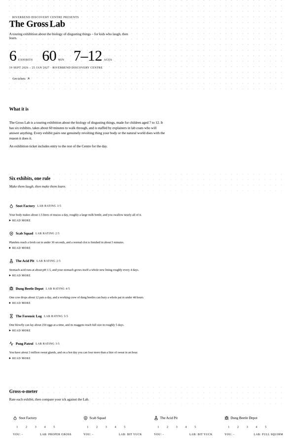 deepseek-v4-pro build of The Gross Lab children's museum exhibition companion site