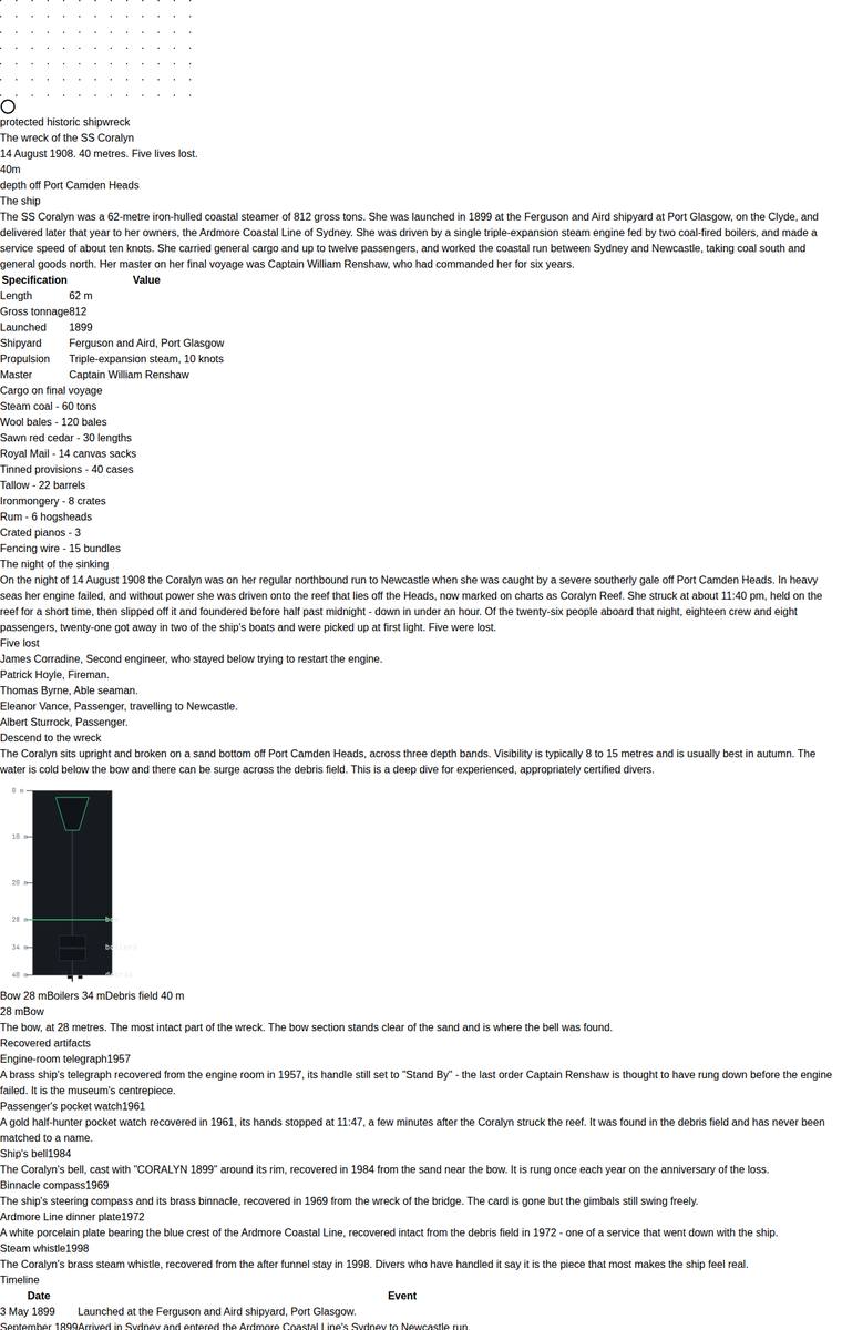 Elias Byrne (grok-build-0.1) webdesign output - The Wreck of the Coralyn maritime museum microsite