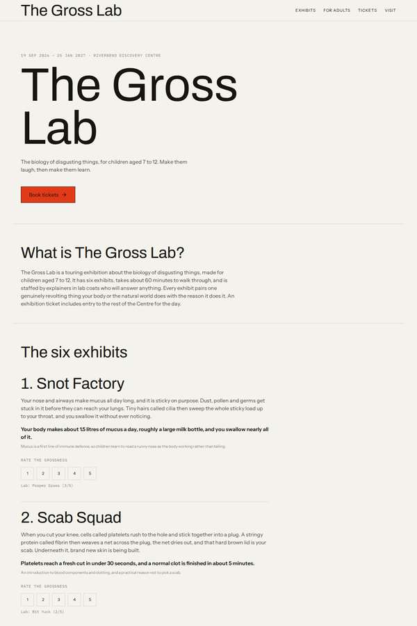 deepseek-v4-pro build of The Gross Lab children's museum exhibition companion site