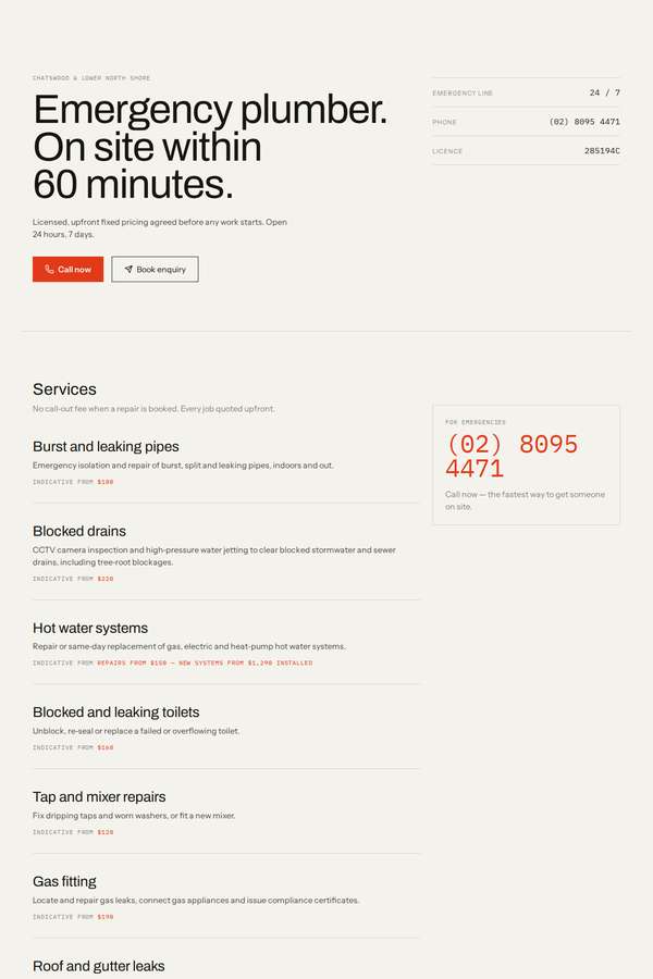 deepseek-v4-pro build of Northshore Rapid Plumbing local emergency service site