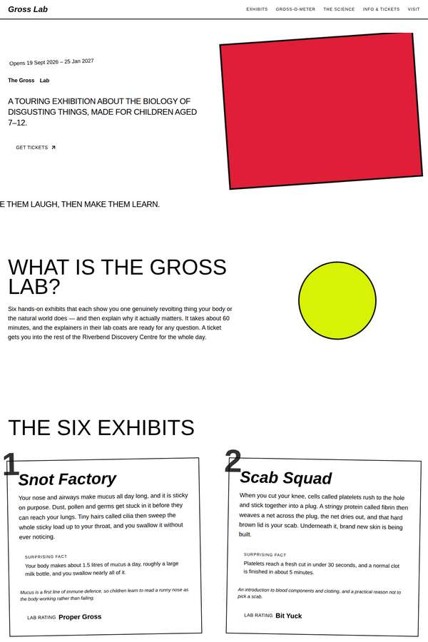 deepseek-v4-pro build of The Gross Lab children's museum exhibition companion site