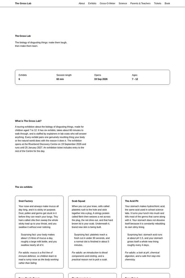 deepseek-v4-pro build of The Gross Lab children's museum exhibition companion site