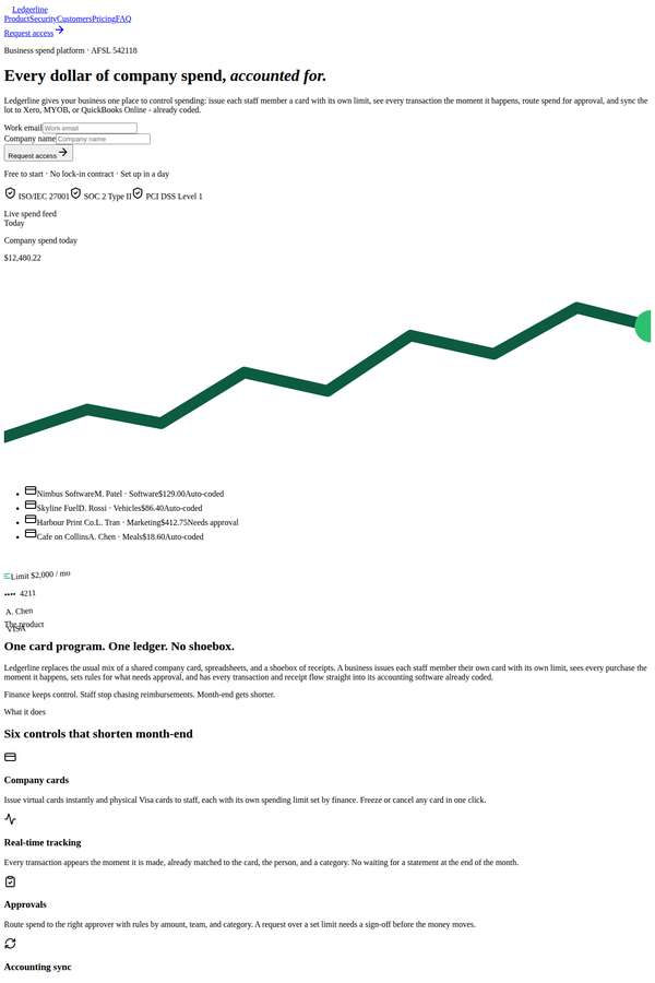 claude-fable-5 build of Ledgerline business spend platform marketing site