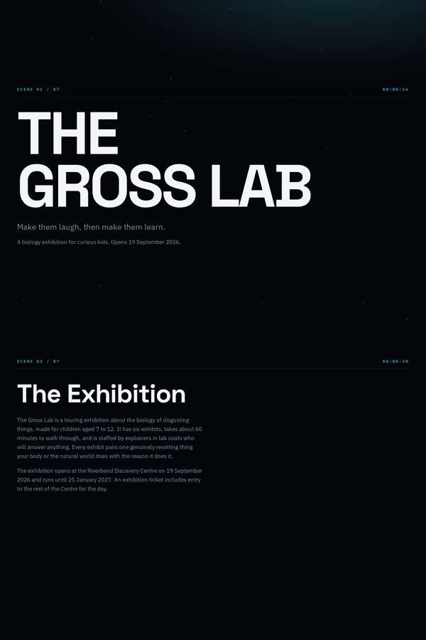 deepseek-v4-pro build of The Gross Lab children's museum exhibition companion site