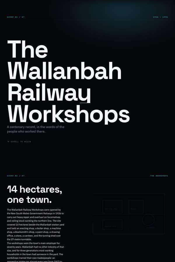 deepseek-v4-pro build of The Yard - Wallanbah Railway Workshops centenary oral history