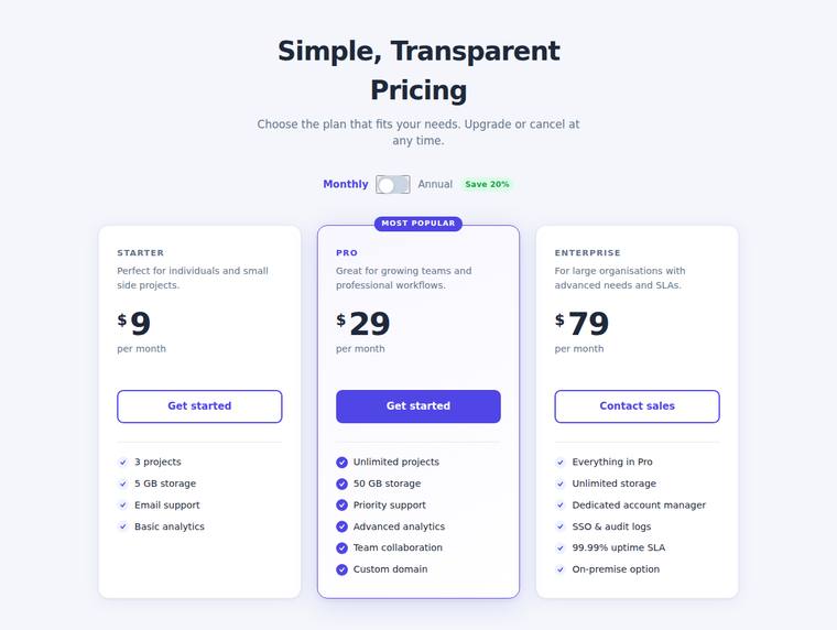 claude-sonnet-4-6 rendering of the Accessible pricing card with a monthly/annual toggle benchmark - composite 98.3%