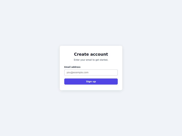 claude-sonnet-4-6 rendering of the Signup form with inline email validation benchmark - composite 99.5%
