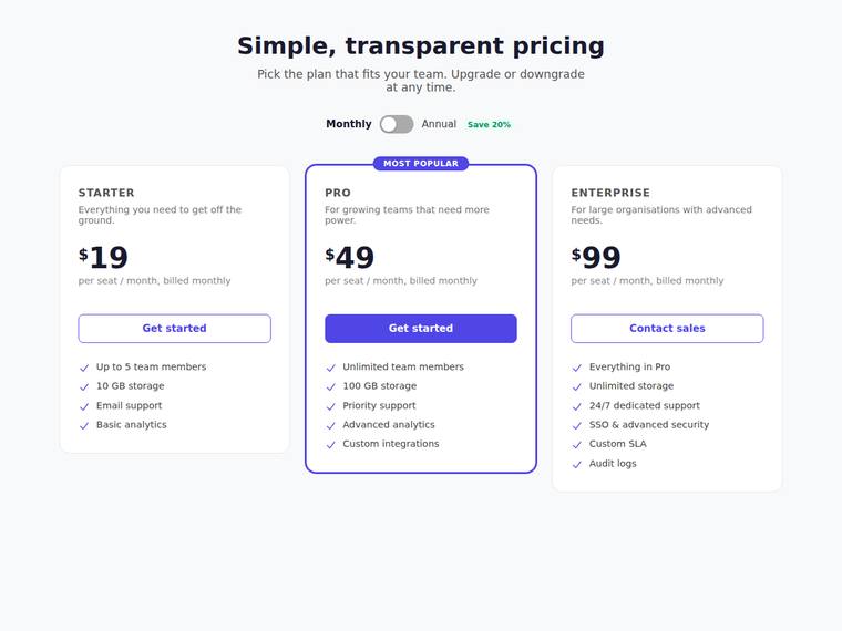 claude-sonnet-4-6 rendering of the Accessible pricing card with a monthly/annual toggle benchmark - composite 98.7%