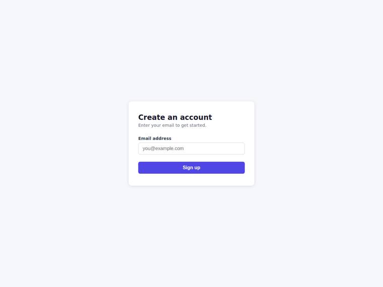 claude-sonnet-4-6 rendering of the Signup form with inline email validation benchmark - composite 99.5%
