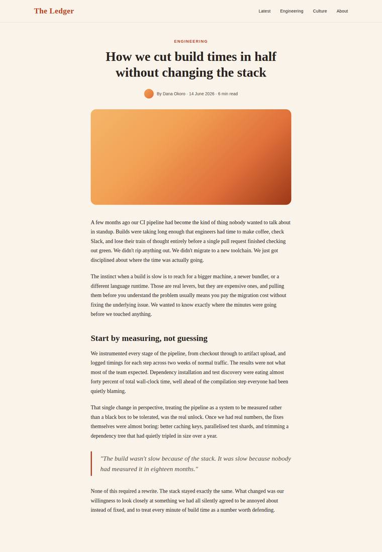claude-sonnet-5 Websites output - Reproduce an editorial blog article page from its screenshot